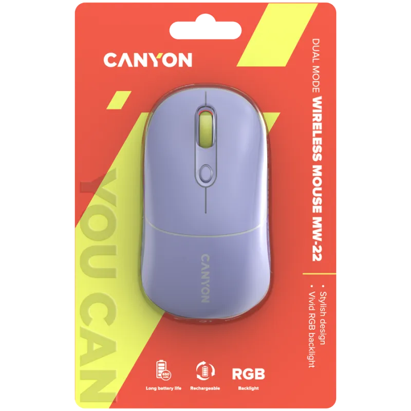 CANYON mouse MW-22 2in1 BT/ Wireless Lavender - 1