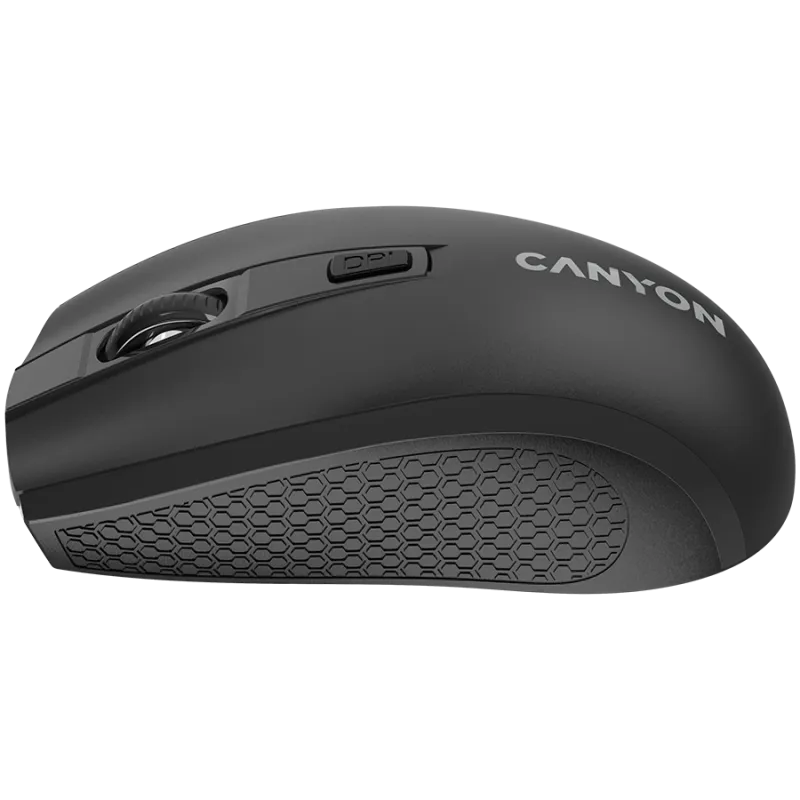 CANYON MW-7, 2.4Ghz wireless mouse, 6 buttons, DPI 800/1200/1600, with 1 AA battery ,size 110*60*37mm,58g,black - 1