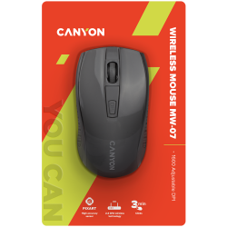 CANYON MW-7, 2.4Ghz wireless mouse, 6 buttons, DPI 800/1200/1600, with 1 AA battery ,size 110*60*37mm,58g,black - 12