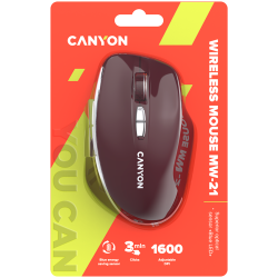 CANYON mouse MW-21 BlueLED 7buttons Wireless Burgundy Red - 12