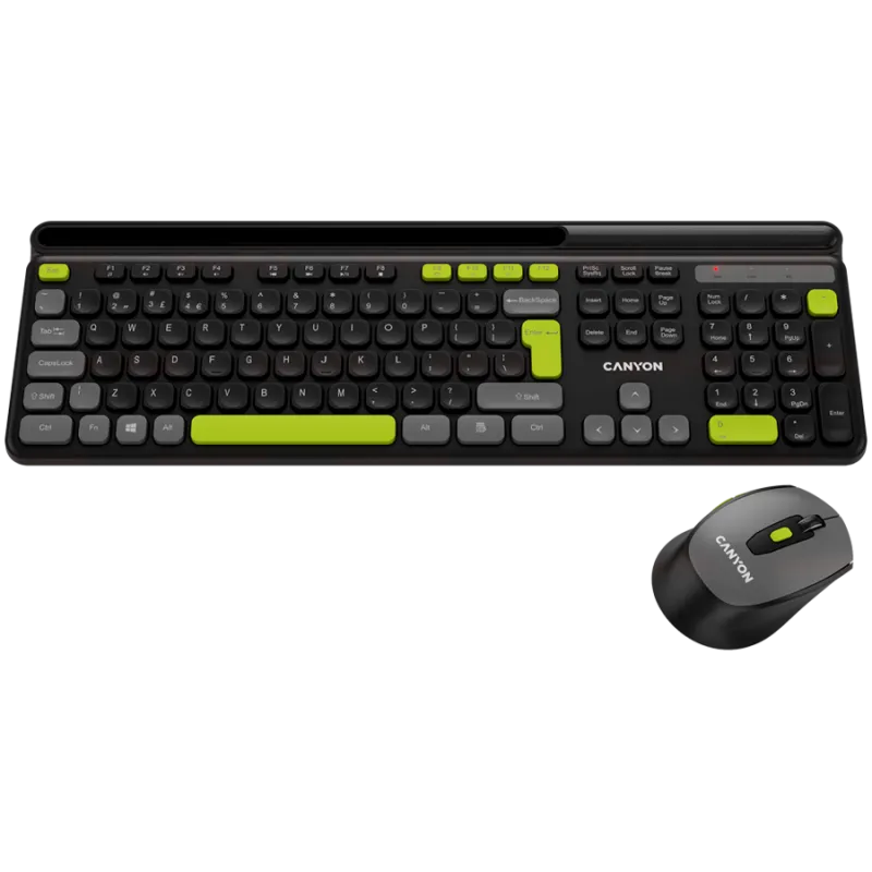 CANYON HSET-W5 EN Keyboard+Mouse AAA+AA Wireless Black - 1