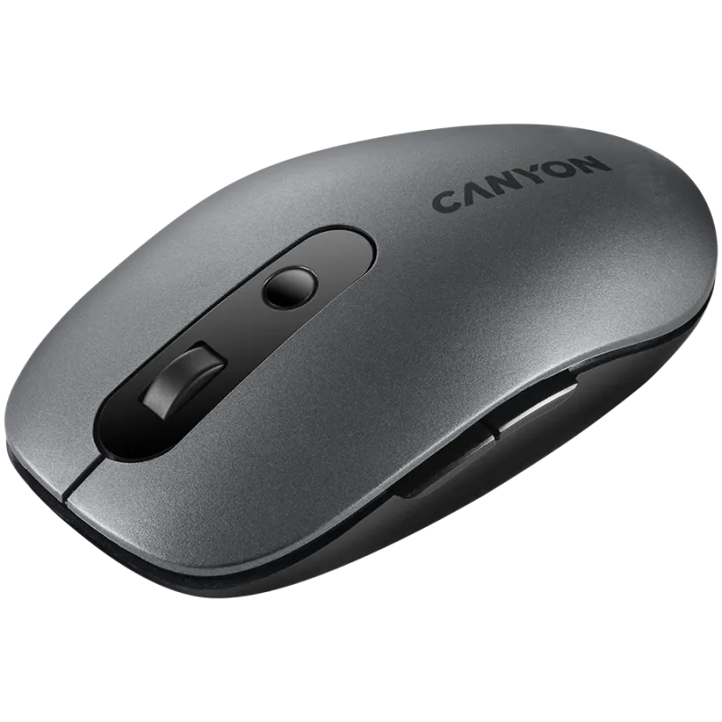 CANYON MW-9, 2 in 1 Wireless optical mouse with 6 buttons, DPI 800/1000/1200/1500, 2 mode(BT/ 2.4GHz), Battery AA*1pcs, Grey, 65