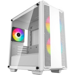 DeepCool CC360 ARGB WH, Mid Tower, Mini-ITX/Micro-ATX, 1xUSB3.0, 1xUSB2.0, 1xAudio, 3x120mm Pre-Installed ARGB Fans, Tempered Gl