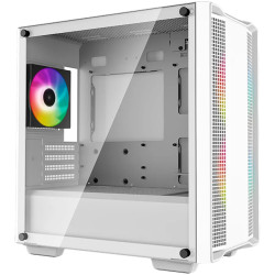 DeepCool CC360 ARGB WH, Mid Tower, Mini-ITX/Micro-ATX, 1xUSB3.0, 1xUSB2.0, 1xAudio, 3x120mm Pre-Installed ARGB Fans, Tempered Gl
