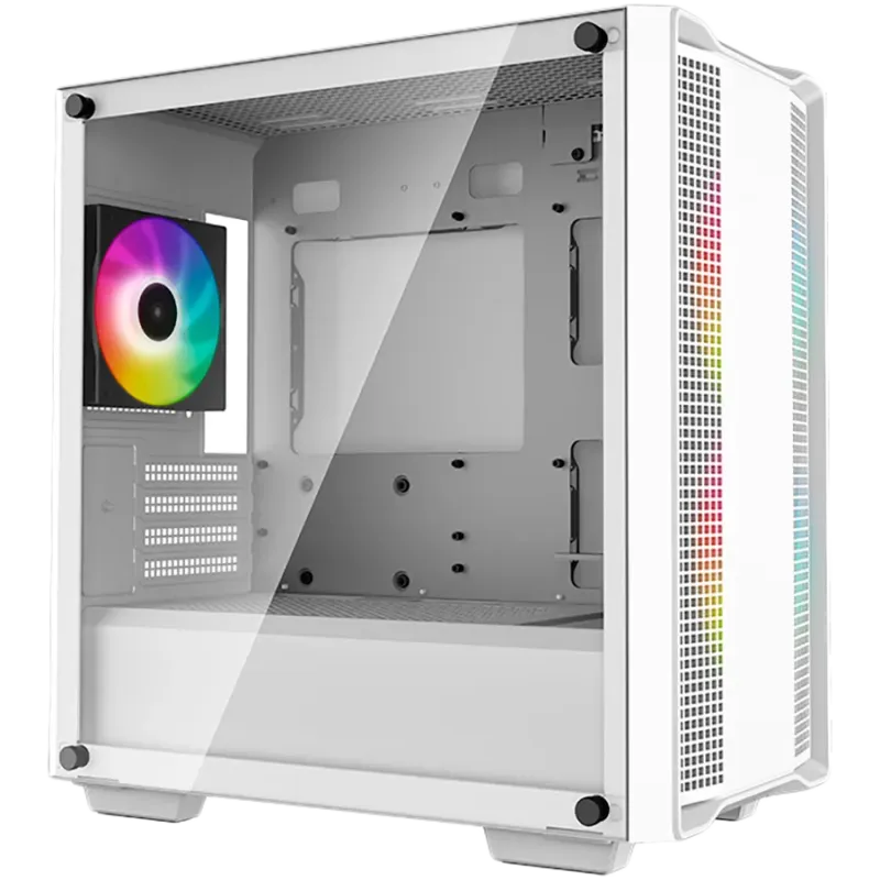 DeepCool CC360 ARGB WH, Mid Tower, Mini-ITX/Micro-ATX, 1xUSB3.0, 1xUSB2.0, 1xAudio, 3x120mm Pre-Installed ARGB Fans, Tempered Gl