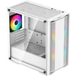 DeepCool CC360 ARGB WH, Mid Tower, Mini-ITX/Micro-ATX, 1xUSB3.0, 1xUSB2.0, 1xAudio, 3x120mm Pre-Installed ARGB Fans, Tempered Gl