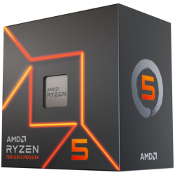 AMD CPU Desktop Ryzen 5 6C/12T 7600 (5.2GHz Max, 38MB,65W,AM5) box, with Radeon Graphics and Wraith Stealth Cooler - 1