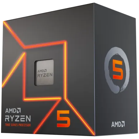 AMD CPU Desktop Ryzen 5 6C/12T 7600 (5.2GHz Max, 38MB,65W,AM5) box, with Radeon Graphics and Wraith Stealth Cooler - 1