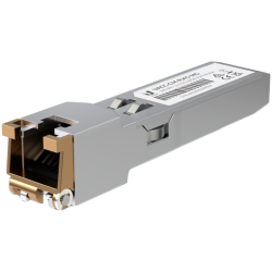 Ubiquiti UACC-CM-RJ45-MG SFP+ to RJ45 adapter, 1/2.5/5/10 GbE is a RJ45 transceiver that can be inserted into an SFP port in ord