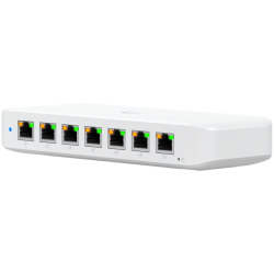 Ubiquiti USW-Ultra-210W-EU compact, Layer 2, 8-port GbE PoE switch with versatile mounting options, 7x GbE PoE+ output ports, Gb