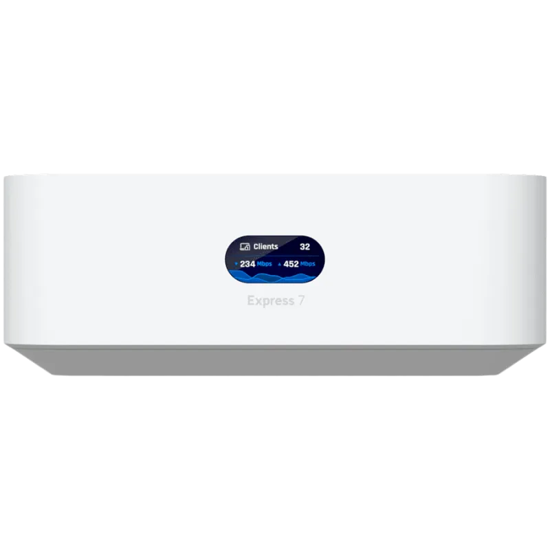 Ubiquiti UniFi Express 7 UX7 Mesh-scalable, super-compact 10G Cloud Gateway with integrated WiFi 7, 10 GbE RJ45 WAN port, 2.5 Gb