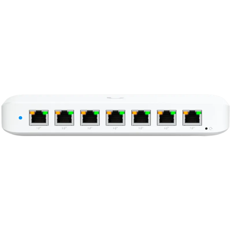 Ubiquiti USW-Ultra-60W Layer 2, 8-port GbE PoE switch: 7x GbE PoE+ output ports, GbE port with optional PoE++ input - 1