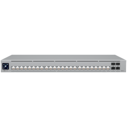 Ubiquiti Layer 3 Etherlighting switch USW-PRO-HD-24-EU, (22) 2.5 GbE, (2) 10 GbE ports, (4) 10G SFP+ ports. DC power backup read