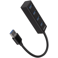AXAGON HUE-M1A 4x USB3.2 Gen 1 MINI hub, metal, 20cm USB-A cable - 2