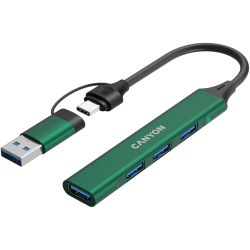 CANYON hub DS-02 4in1 USB-A/C Green - 8