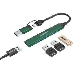 CANYON hub DS-02 4in1 USB-A/C Green - 9