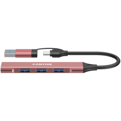 CANYON hub DS-02 4in1 USB-A/C Pink - 6