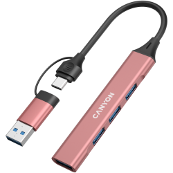 CANYON hub DS-02 4in1 USB-A/C Pink - 7