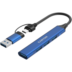 CANYON hub DS-02 4in1 USB-A/C Blue - 8
