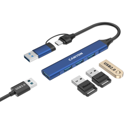 CANYON hub DS-02 4in1 USB-A/C Blue - 9