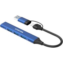 CANYON hub DS-02 4in1 USB-A/C Blue - 10