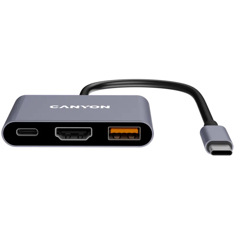 CANYON hub DS-4 3in1 USB-C Grey - 1