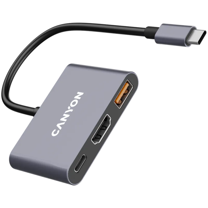 CANYON hub DS-4 3in1 USB-C Grey - 1