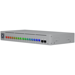 Ubiquiti 16-port, Layer 3 Etherlighting switch with 2.5 GbE, PoE++ output, and versatile mounting options, 4x 2.5 GbE PoE++ port