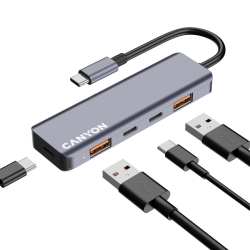 CANYON hub DS-18 5in1 USB-C Grey - 10
