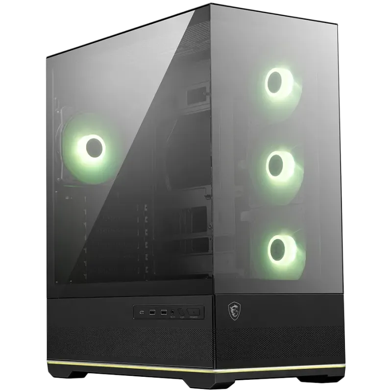 MSI MAG PANO 110R PZ, Mid-Tower, ATX/M-ATX/ITX, 2x USB 3.2, 1x USB Type-C 20Gbs, 1x Audio/Mic, LED Button, ARGB Hub, 4x 120mm AR