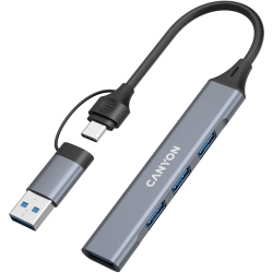 CANYON hub DS-02 4in1 USB-A/C Grey - 7