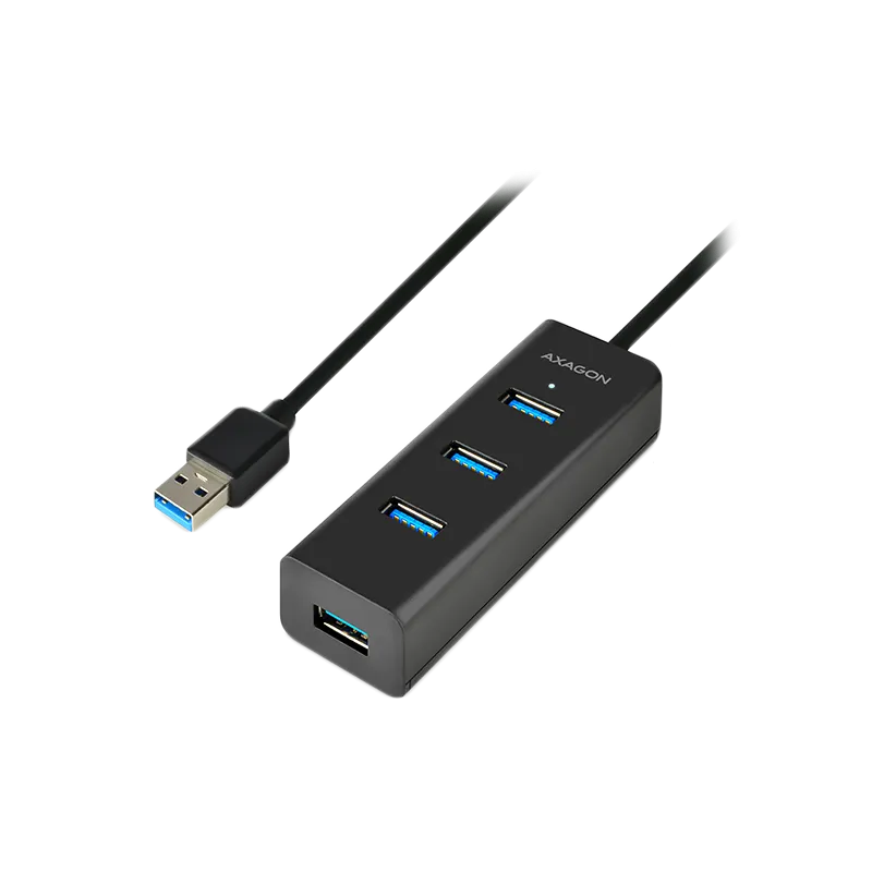 AXAGON HUE-S2BL 4x USB3.0 Charging Hub 1.2m Cable, MicroUSB Charging - 1
