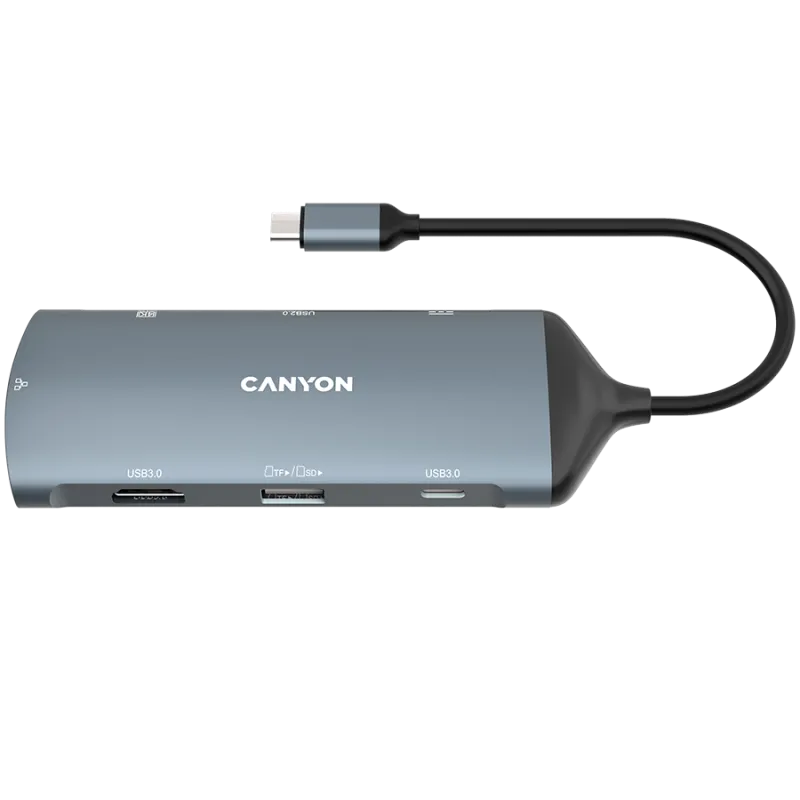 CANYON hub DS-15 8in1 4k USB-C Dark Grey - 1
