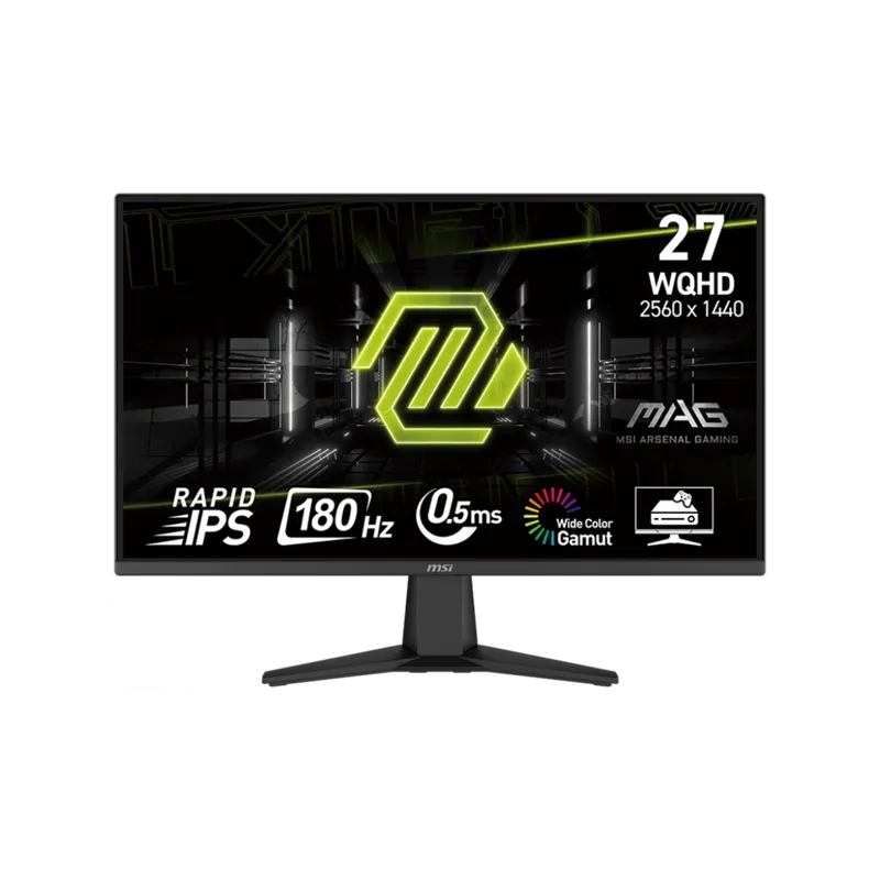 MSI MAG 275QF Gaming Monitor, 27" 180Hz, WQHD (2560x1440) 16:9, Rapid IPS Anti-glare, 0.5ms, 300nits, 1000:1, 178°/178°, Adaptiv