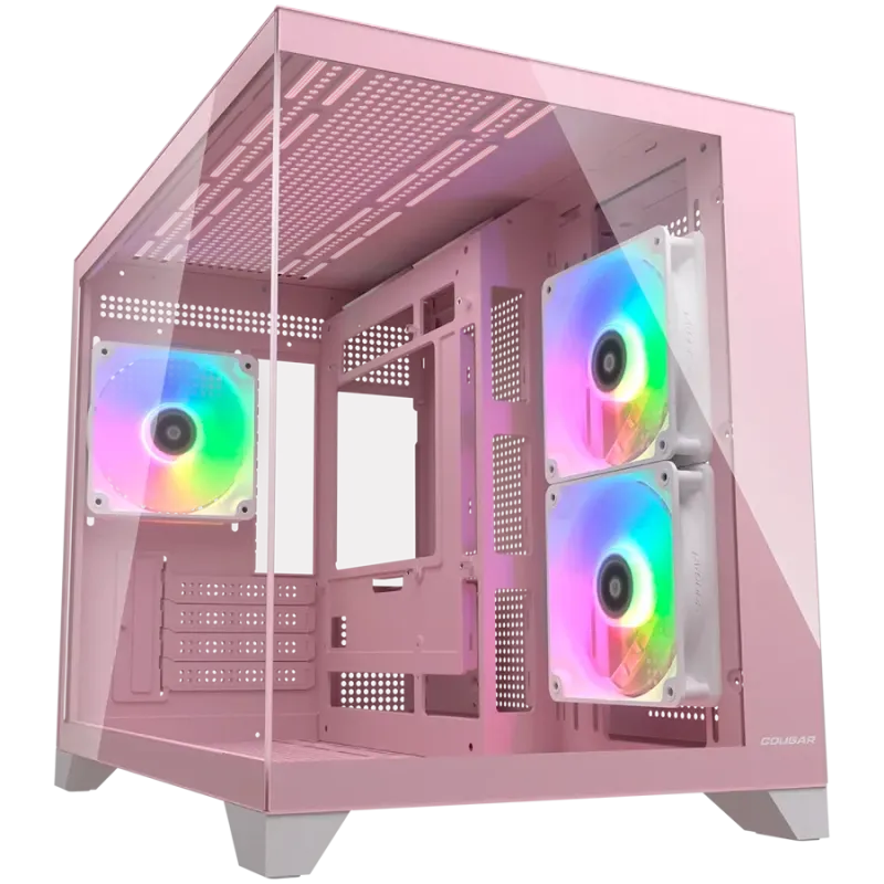 COUGAR FV150 Mini RGB PC Case, Mid tower, Pink - 1