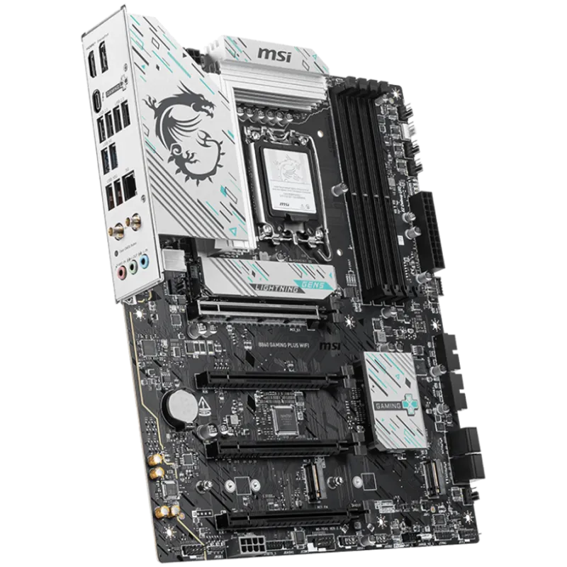 MSI PRO B860 GAMING PLUS WIFI, ATX, LGA 1851, 4x DDR5 Dual Channel DDR5 up to 8600(OC)MHz, 4x PCIe x16 slot, 3x M.2 slot, 4x USB