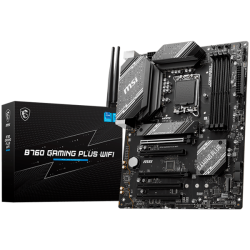 MSI B760 GAMING PLUS WIFI, ATX, Socket 1700, Intel B760 Chipset, Dual Channel DDR5 up to 6800(OC)MHz,5x PCIe x16 slot, 4xSATA 6G