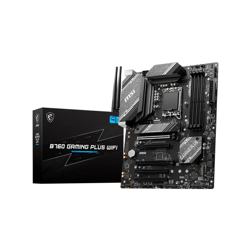 MSI B760 GAMING PLUS WIFI, ATX, Socket 1700, Intel B760 Chipset, Dual Channel DDR5 up to 6800(OC)MHz,5x PCIe x16 slot, 4xSATA 6G