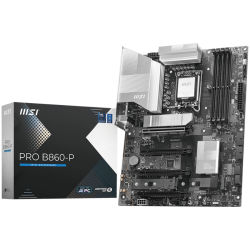 MSI PRO B860-P, ATX, LGA 1851, 4x DDR5 Dual Channel DDR5 up to 8600(OC)MHz, 4x PCIe x16 slot, 3x M.2 slot, 4x USB 2.0, 2x USB 5G