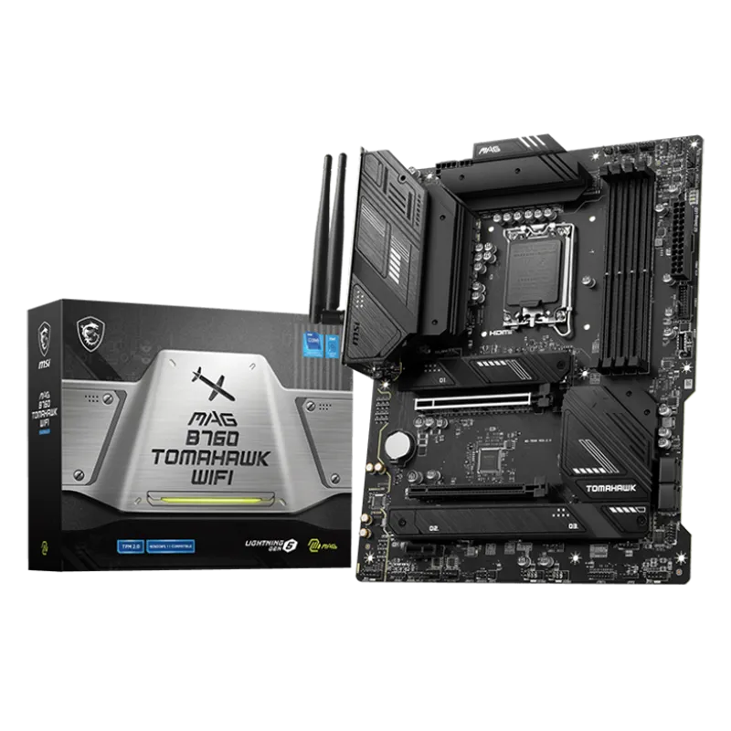 MSI MAG B760 TOMAHAWK WIFI, ATX, Socket 1700, Dual Channel DDR5 7000+(OC)MHz, 2x PCIe x16 slots, 3x M.2 slots, 1x HDMI, 1x DP, 1