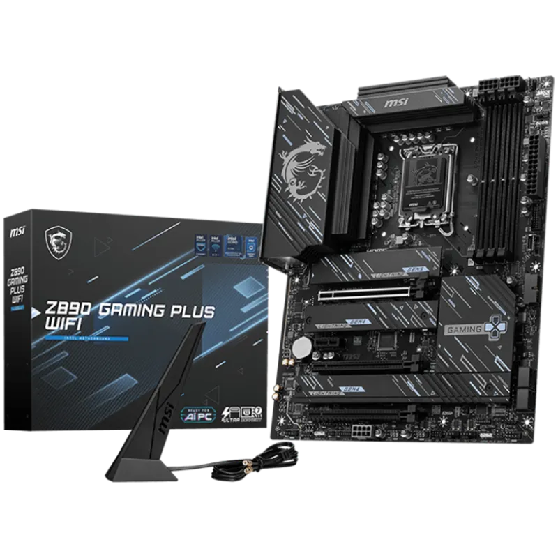 MSI Z890 GAMING PLUS WIFI LGA 1851, Dual Channel DDR5 up to 9200(OC)MHz, 3x PCIe x16 slots, 4x M.2 slot, 4xUSB 2.0, 2xUSB 5Gbps 