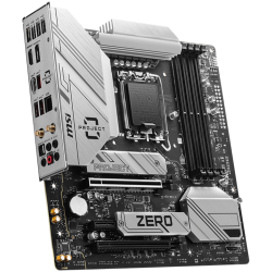 MSI B760M PROJECT ZERO, mATX, Socket LGA 1700, Dual Channel DDR5 7800+(OC)MHz, 2x PCIe x16 slots, 2x M.2 slots, 1x HDMI, 1x DP, 