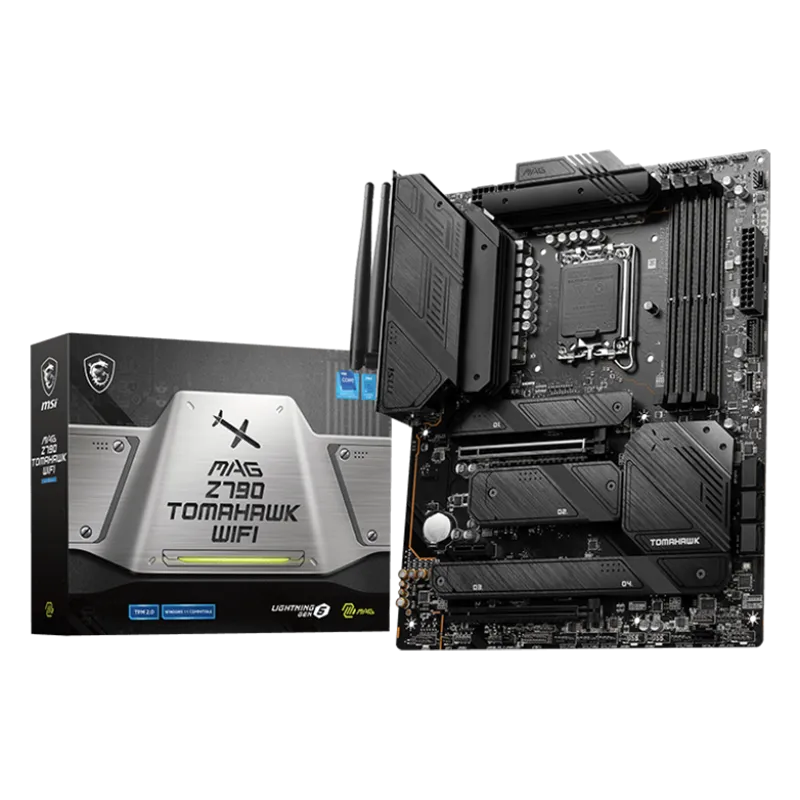 MSI MAG Z790 TOMAHAWK WIFI, ATX, Socket LGA 1700, Dual Channel DDR5 7200+(OC)MHz, 2x PCIe x16 slots, 4x M.2 slots, 1x HDMI, 1x D