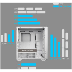 COUGAR MX600 PC Case, Mid Tower, White - 14