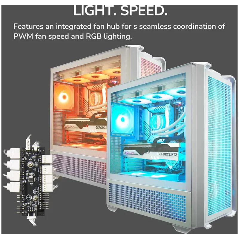 COUGAR MX600 PC Case, Mid Tower, White - 1