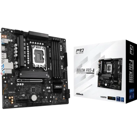 ASROCK MB Desktop B860M Pro-A, S.1851, 4x DDR5, 1x PCIe 5.0 x16, 1x PCIe 4.0 x4, 1x Blazing M.2, 2x Hyper M.2, 4x SATA3, 2x USB-