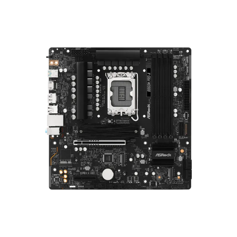 ASROCK MB Desktop B860M Pro-A, S.1851, 4x DDR5, 1x PCIe 5.0 x16, 1x PCIe 4.0 x4, 1x Blazing M.2, 2x Hyper M.2, 4x SATA3, 2x USB-