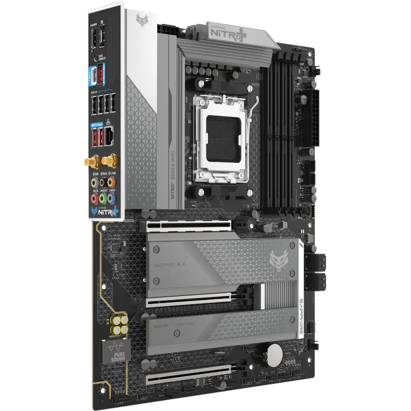 SAPPHIRE AMD B850 AM5 NITRO+ Ryzen R9/R7/R5, 4x DDR5 8000MHz, PCIE 5, 1x M.2 Gen5, 2x M.2 Gen4, LAN 2.5 Gbps, WIFI7, USB, ATX - 