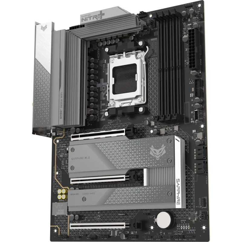 SAPPHIRE AMD B850 AM5 NITRO+ Ryzen R9/R7/R5, 4x DDR5 8000MHz, PCIE 5, 1x M.2 Gen5, 2x M.2 Gen4, LAN 2.5 Gbps, WIFI7, USB, ATX - 