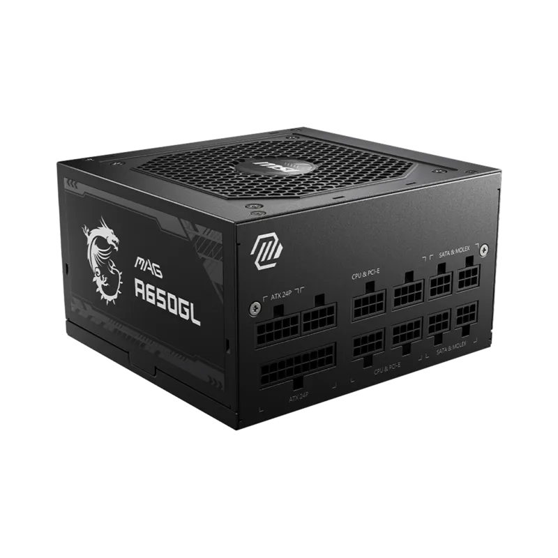 MSI Power Supply MAG A650GL, EU, 650W, Fully-Modular, 80 Plus Gold, Color Box, Pallet packing,7Y Warranty - 1